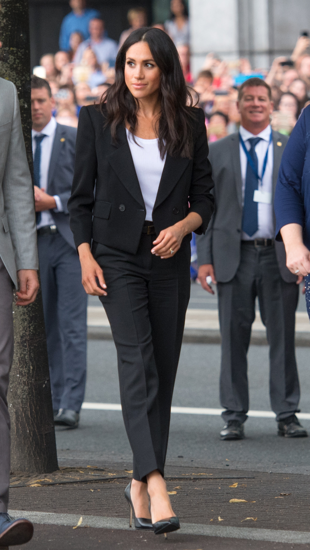 Meghan, Duchess of Sussex views the Famine Memorial during Day Two of her visit to Ireland on July 11, 2018 in Dublin, Ireland.